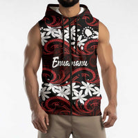 Personalised Cook Islands Atiu Enuamanu Sleeveless Zip Hoodie Tiare Maori Polynesian Waves Tattoo LT14 - Polynesian Pride