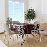 Personalised Cook Islands Atiu Enuamanu Tablecloth Tiare Maori Polynesian Waves Tattoo LT14 - Polynesian Pride
