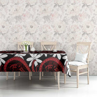 Personalised Cook Islands Atiu Enuamanu Tablecloth Tiare Maori Polynesian Waves Tattoo LT14 - Polynesian Pride