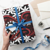 Personalised Cook Islands Atiu Enuamanu Wrapping Paper Tiare Maori Polynesian Waves Tattoo LT14 - Polynesian Pride