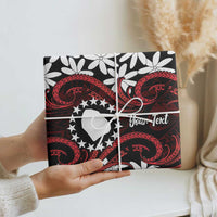 Personalised Cook Islands Atiu Enuamanu Wrapping Paper Tiare Maori Polynesian Waves Tattoo LT14 - Polynesian Pride