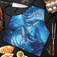 New Zealand Humpback Whale Matariki Apron Maori New Year Taniko Niho Taniwha LT14 Blue - Polynesian Pride