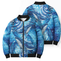 New Zealand Humpback Whale Matariki Bomber Puffer Jacket Maori New Year Taniko Niho Taniwha LT14 - Polynesian Pride