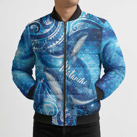 New Zealand Humpback Whale Matariki Bomber Puffer Jacket Maori New Year Taniko Niho Taniwha LT14 - Polynesian Pride
