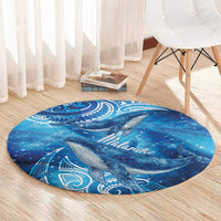 New Zealand Humpback Whale Matariki Round Carpet Maori New Year Taniko Niho Taniwha LT14 - Polynesian Pride