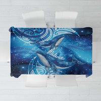 New Zealand Humpback Whale Matariki Tablecloth Maori New Year Taniko Niho Taniwha LT14 Blue - Polynesian Pride