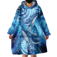 New Zealand Humpback Whale Matariki Wearable Blanket Hoodie Maori New Year Taniko Niho Taniwha