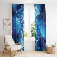 New Zealand Humpback Whale Matariki Window Curtain Maori New Year Taniko Niho Taniwha LT14 - Polynesian Pride
