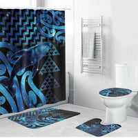 Humpback Whale Matariki New Zealand Bathroom Set NZ Maori Paikea Poutama Luxury Blue LT14 Bathroom Set (4 pcs) Blue - Polynesian Pride