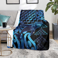 Humpback Whale Matariki New Zealand Blanket NZ Maori Paikea Poutama Luxury Blue LT14 - Polynesian Pride