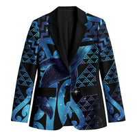 Humpback Whale Matariki New Zealand Blazer NZ Maori Paikea Poutama Luxury Blue LT14 Unisex Blue - Polynesian Pride
