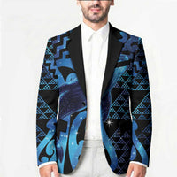 Humpback Whale Matariki New Zealand Blazer NZ Maori Paikea Poutama Luxury Blue LT14 - Polynesian Pride
