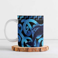 Humpback Whale Matariki New Zealand Ceramic Mug NZ Maori Paikea Poutama Luxury Blue LT14 Blue - Polynesian Pride