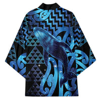 Humpback Whale Matariki New Zealand Kimono NZ Maori Paikea Poutama Luxury Blue