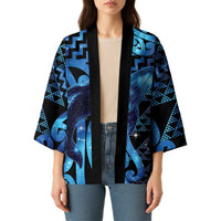 Humpback Whale Matariki New Zealand Kimono NZ Maori Paikea Poutama Luxury Blue