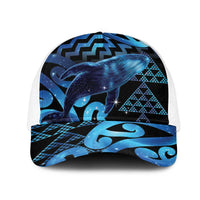 Humpback Whale Matariki New Zealand Mesh Trucker Cap NZ Maori Paikea Poutama Luxury Blue