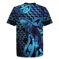 Humpback Whale Matariki New Zealand Rugby Jersey NZ Maori Paikea Poutama Luxury Blue LT14 - Polynesian Pride