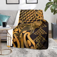 Humpback Whale Matariki New Zealand Blanket NZ Maori Paikea Poutama Luxury Gold LT14 - Polynesian Pride