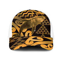 Humpback Whale Matariki New Zealand Mesh Trucker Cap NZ Maori Paikea Poutama Luxury Gold