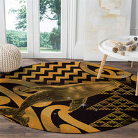 Humpback Whale Matariki New Zealand Round Carpet NZ Maori Paikea Poutama Luxury Gold