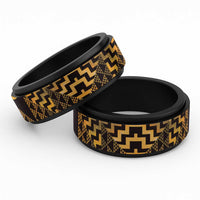 Humpback Whale Matariki New Zealand Spinner Ring NZ Maori Paikea Poutama Luxury Gold LT14 Black Gold - Polynesian Pride