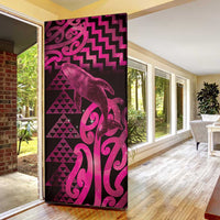 Humpback Whale Matariki New Zealand Door Cover NZ Maori Paikea Poutama Luxury Pink