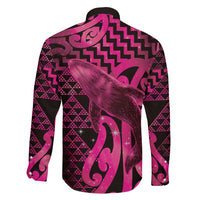 Humpback Whale Matariki New Zealand Family Matching Off Shoulder Maxi Dress and Hawaiian Shirt NZ Maori Paikea Poutama Luxury Pink
