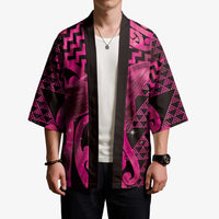 Humpback Whale Matariki New Zealand Kimono NZ Maori Paikea Poutama Luxury Pink