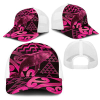 Humpback Whale Matariki New Zealand Mesh Trucker Cap NZ Maori Paikea Poutama Luxury Pink