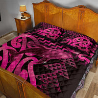 Humpback Whale Matariki New Zealand Quilt Bed Set NZ Maori Paikea Poutama Luxury Pink