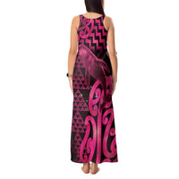 Humpback Whale Matariki New Zealand Tank Maxi Dress NZ Maori Paikea Poutama Luxury Pink