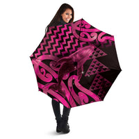 Humpback Whale Matariki New Zealand Umbrella NZ Maori Paikea Poutama Luxury Pink LT14 - Polynesian Pride