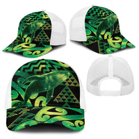 Humpback Whale Matariki New Zealand Baseball Net Cap NZ Maori Paikea Poutama Luxury Green LT14 - Polynesian Pride