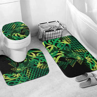Humpback Whale Matariki New Zealand Bathroom Set NZ Maori Paikea Poutama Luxury Green LT14 Mat Set Only (3 pcs) One Size Green - Polynesian Pride
