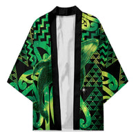 Humpback Whale Matariki New Zealand Kimono NZ Maori Paikea Poutama Luxury Green