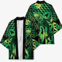Humpback Whale Matariki New Zealand Kimono NZ Maori Paikea Poutama Luxury Green
