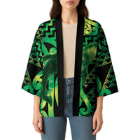 Humpback Whale Matariki New Zealand Kimono NZ Maori Paikea Poutama Luxury Green