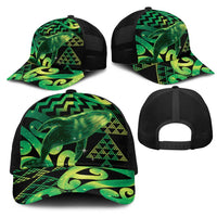 Humpback Whale Matariki New Zealand Mesh Trucker Cap NZ Maori Paikea Poutama Luxury Green