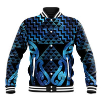 Taniko Motifs Matariki New Zealand Baseball Jacket NZ Niho Taniwha Poutama LT14 Unisex Blue - Polynesian Pride