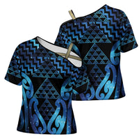 Taniko Motifs Matariki New Zealand Cross Shoulder Shirt NZ Niho Taniwha Poutama LT14 - Polynesian Pride