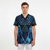 Taniko Motifs Matariki New Zealand Scrub Top NZ Niho Taniwha Poutama LT14 - Polynesian Pride