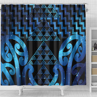 Taniko Motifs Matariki New Zealand Shower Curtain NZ Niho Taniwha Poutama LT14 - Polynesian Pride