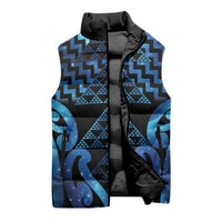 Taniko Motifs Matariki New Zealand Sleeveless Puffer Jacket NZ Niho Taniwha Poutama LT14 - Polynesian Pride