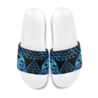 Taniko Motifs Matariki New Zealand Slide Sandals NZ Niho Taniwha Poutama LT14 Blue - Polynesian Pride