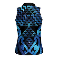Taniko Motifs Matariki New Zealand Women Sleeveless Polo Shirt NZ Niho Taniwha Poutama