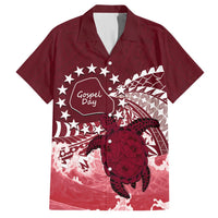 Cook Islands Mangaia Gospel Day Hawaiian Shirt Polynesian Art With Sea Turtle LT14 Maroon - Polynesian Pride