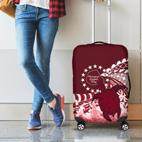 Cook Islands Mangaia Gospel Day Luggage Cover Polynesian Art With Sea Turtle