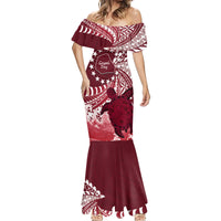 Cook Islands Mangaia Gospel Day Mermaid Dress Polynesian Art With Sea Turtle LT14 - Polynesian Pride