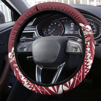 Cook Islands Mangaia Gospel Day Steering Wheel Cover Polynesian Art With Sea Turtle