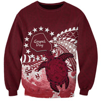Cook Islands Mangaia Gospel Day Sweatshirt Polynesian Art With Sea Turtle